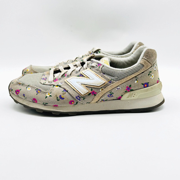 New Balance 996 Womens 6 Wide Gray Tape Floral Flower Sneakers Shoes - Picture 2 of 13